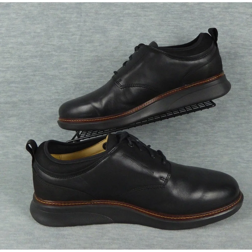 Samuel Hubbard Rafael Sport Lace Up Shoes Mens 14 XW Black Leather Sneakers